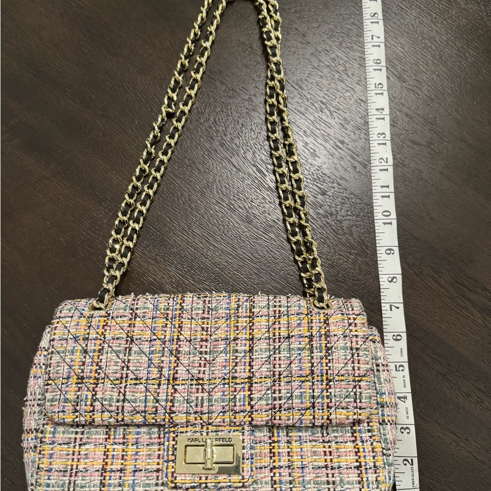 Karl Lagerfeld Multicolor Tweed Chain Bag